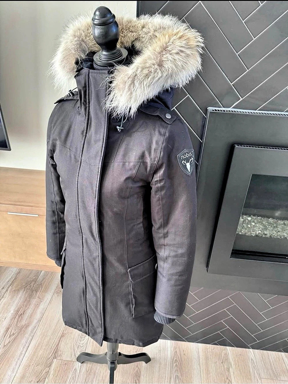 Nobis Merideth Women's Parka Black Fur Trim Size XS